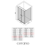 CERANO - Sprchový kout Antelo L - L/P - 6 mm - chrom, transparentní sklo - 104x70 - otočný CER-666616