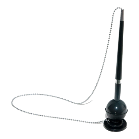 Office Products kuličkové pero na řetízku, modrá náplň, samolepicí, černé