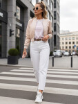 Dámská kožená bunda bomber SANTOL TY4339 béžová - FashionStreet S