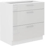 Spodní skříňka Lara 80 D 3S BB - Quadro Barva korpusu: Bílá, Barva dvířek: Cappucino lesk