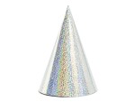 Čepičky stříbrné holografické 6 ks Čepičky stříbrné holografické 6 ks