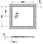 DURAVIT - Tempano Sprchová vanička 100x90 cm, Antislip, bílá 720195000000001