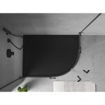MEXEN - Flow Sprchová vanička čtvrtkruh asymetrická slim levá 90 x 80, černá mat 46Q708090L