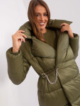 Lehká péřová dámská zimní bunda khaki barvě Factory Price (TR8310) odstíny zelené M (38)