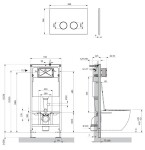 OMNIRES - Set: STRONGFRAME podomítkový rám ECO + STEEL-R45 nerez tlačítko, mosaz broušená STFWCECO1R45-RBSB