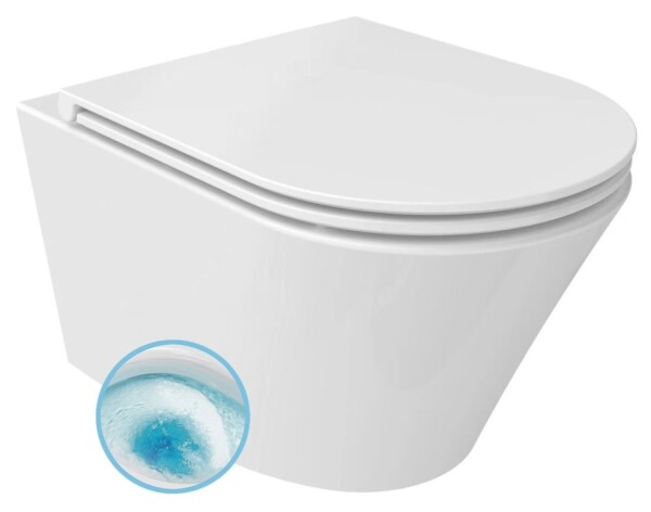 SAPHO - PACO závěsná WC mísa, Vortex Rimless, 36x53cm, bílá PZ1012V