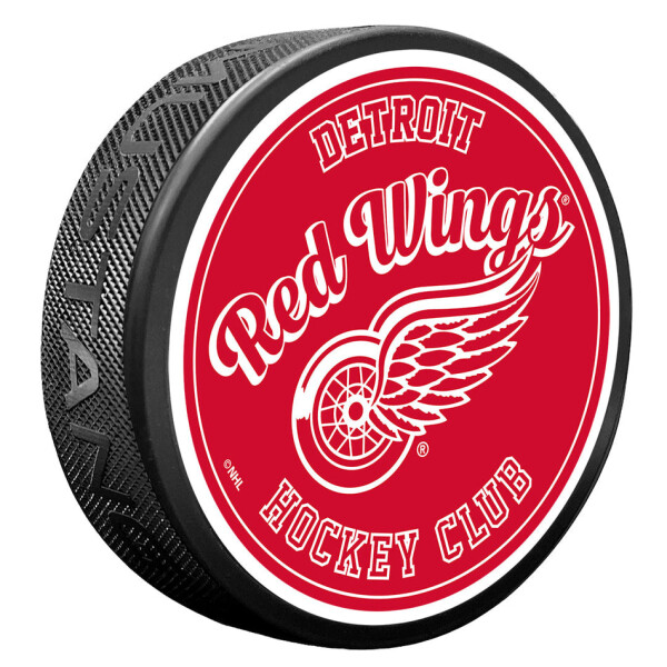 Mustang Puk Detroit Red Wings NHL Retro Script