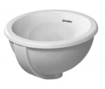 DURAVIT - Architec Umyvadlo, průměr 34 cm, s přepadem, bez otvoru pro baterii, bílá 0473340031