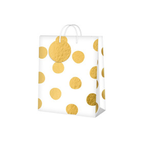 Dárková taška malá - Zlaté puntíky (17,8 × 9,8 × 22,9 cm) - Albi