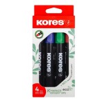 Kores Permanentní popisovač Eco K-Marker - 4 barvy (černá, červená, modrá, zelená)