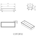 CERANO - Zápustná polička/nika s okrajem do obkladu - bílá matná - 60x20x10 CER-8050BD80242