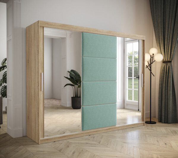 Šatní skříň Abi Tapi Barva korpusu: Dub Sonoma, Rozměry: 250 cm, Dveře: Manila 11