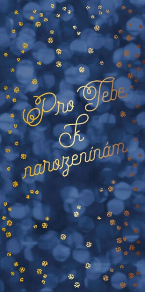 Zlatý text na tmavě modrém - Albi