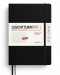 Denní plánovač Black, tečkovaný Medium A5 2027, anglicky