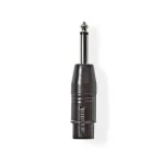 Nedis XLR adaptér černá / XLR 3kolíková zástrčka / jack 6.35 mm / poniklované (COTP15940BK)