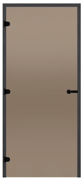 Dveře do sauny HARVIA 9x19, bronzové 890x1890 mm, borovice, černý rám CD91901BLL