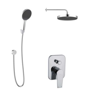 Kielle - Harmonia Sprchový set s baterií pod omítku, pro 2 spotřebiče, s příslušenstvím EcoSpare a tělesem, chrom 20623SP110