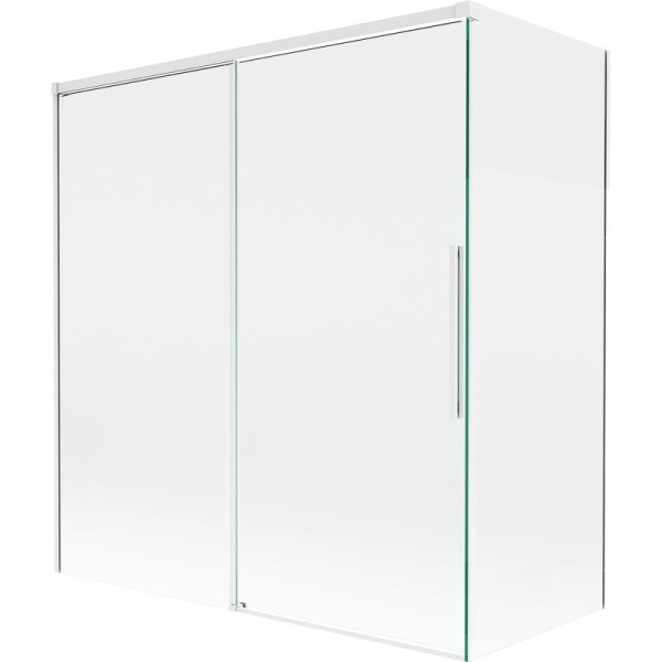 MEXEN/S - Rox vanová zástěna 2-křídlová posuvná 150 + 70 x 150, transparent, bílá 8C9-150-070-20-00