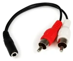 StarTech 3,5mm jack - 2x RCA černá / Audio kabel / 0,15 m (MUFMRCA)