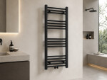 CERANO - Koupelnový radiátor Benito - středové připojení 50mm/boční - 343 W - černá matná - 1000x450 mm CER-479158