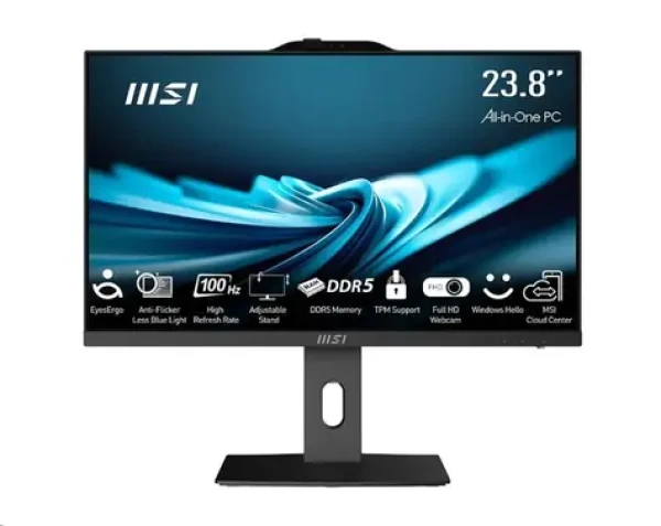 MSI PRO AP242P 14M-1090XEU černá / All-in-one počítač / 23,8" FHD / Intel Core i3-14100 / 16GB DDR5 / 512GB SSD / bez OS (PRO AP242P 14M-1090XEU)