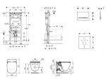 GEBERIT - Duofix Set předstěnové instalace, klozetu a sedátka Ideal Standard Tesi, tlačítka Sigma50, Aquablade, SoftClose, alpská bílá SANI11CD3141