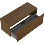 MEXEN/S - Rivel koupelnová skříňka pod umyvadlo 120 cm s deskou, 1 šuplík, reliéf , ořech 91A20-12047-1-BFC86