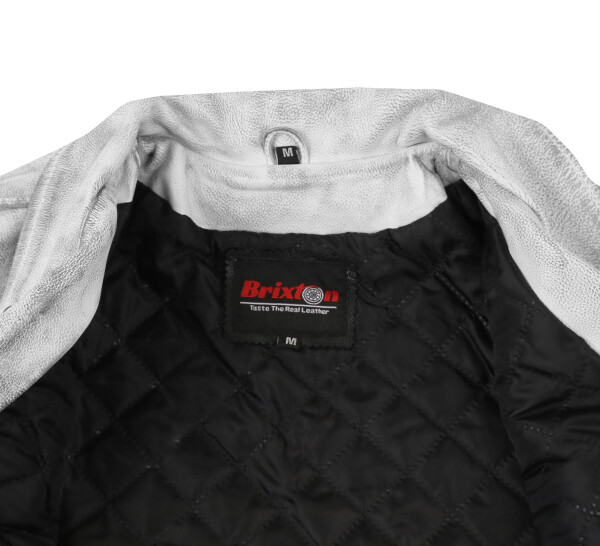 Pánská Kožená Bunda Křivák White Dragon Brixton Bílá Velikost: 8XL