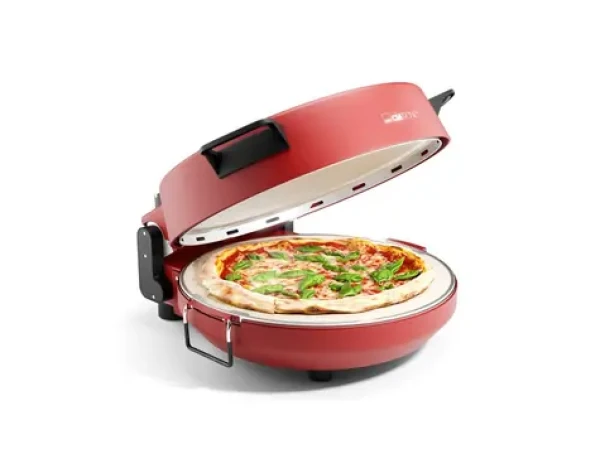 Clatronic PM 3787 červená / Pec na pizzu / 1200W / průměr 32 cm / až 350°C (PM 3787)