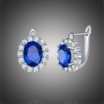 Náušnice Swarovski Elements Fiona Sapphire, Modrá
