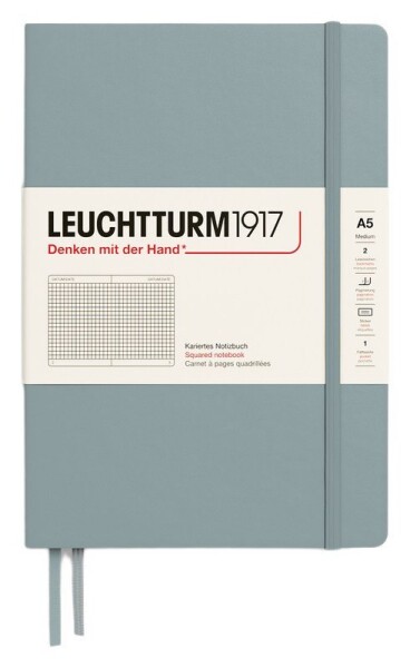 Zápisník Leuchtturm1917 A5 tvrdé desky Dove čtverečkovaný