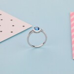 Elenys stříbrný rhodiovaný prsten Oko oceánu Velikost: 8 (EU: 57-58)