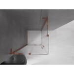 MEXEN/S - Velar L Duo sprchový kout, posuvné dveře 90 x 90, transparent, růžové zlato 871-090-090-02-03-60