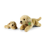 Plyšový labrador s miminkem ležící 25 cm ECO-FRIENDLY