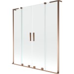 MEXEN/S - Velar L Duo dvoukřídlá posuvná vanová zástěna 150 x 150, transparent, růžové zlato 896-150-003-02-60