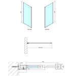 POLYSAN - MODULAR SHOWER stěna k instalaci na zeď, pro připojení otočného panelu, 800 MS3A-80