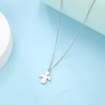 Náhrdelník s přívěskem anděla - chirurgická ocel, Stříbrná 45 cm + 5 cm (prodloužení)