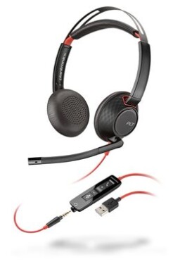 Poly Blackwire C5220 (USB-A) černá / náhlavní souprava / mikrofon / dvě sluchátka / USB-A / 3.5mm jack (207576-201)