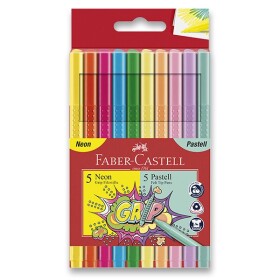 Dětské fixy Faber-Castell Grip Neon a Pastel 10ks