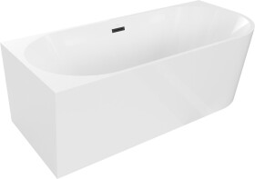 MEXEN/S - Mia vana volně stojící rohová levá 150 x 75, bílá, sifon a přepad černá 52691507500L-70