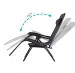 Sada 2 polohovacích zahradních židlí se stolem - šedá