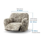 Bielastické potahy MARMO béžové relaxační křeslo (š. 70 - 90 cm)