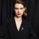 Květinová brož se zirkony Luisa - tulipán, Stříbrná