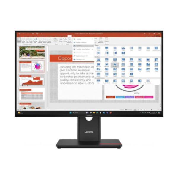 LENOVO LCD T27-40 - 27",IPS,matný,16:9,1920x1080,120Hz,4ms,300cd/m2,1500:1,HDMI,DP,VGA,USBHub,USB-C,PD15W,VESA,Pivot EDF_805628