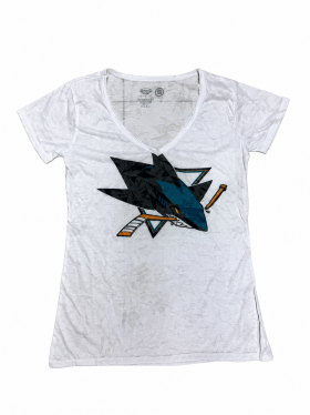Concepts Sport Dámské tričko San Jose Sharks NHL White Shadow Logo Velikost: S