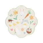 Meri Meri Velikonoční papírový talíř Easter Icon – set 8 ks, krémová barva, papír