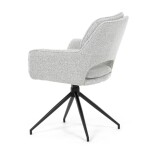 Židle jídelní, krémová látka, noha černý kov, otočný mechanismus 360°