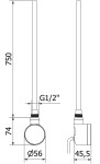 MEXEN - FA-D22 topná tyč 900 W, černá W955-0900-70