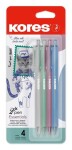 Kores stiskací kuličkové pero Klick Pen Essentials - 4 barvy, blistr