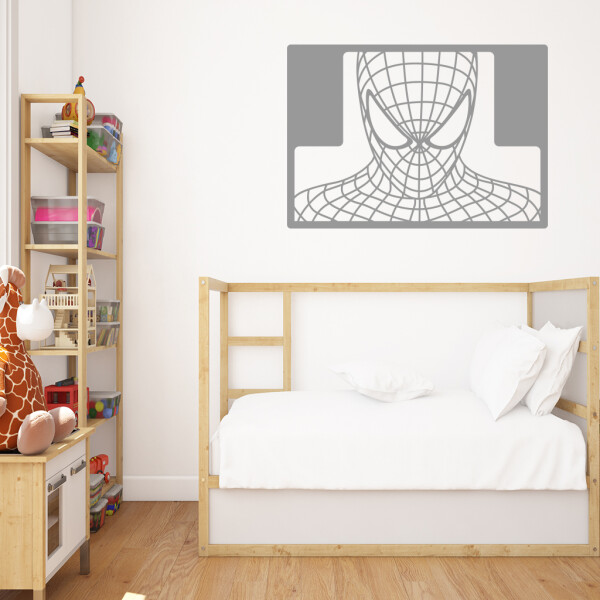 Samolepka Spiderman portrét Barva: šedá, Velikost: 100 x 70 cm